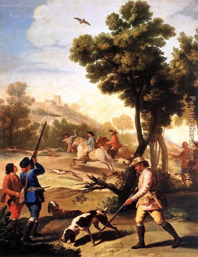 The Quail Shoot painting - Francisco de Goya The Quail Shoot art painting